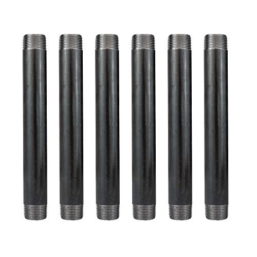 GeilSpace 3/4" × 8" Heavy Duty Pre-Cut Grey Metal Pipe, Industrial Steel Fits Standard 3/4 Inch Threaded Pipes and Fittings - Vintage DIY Industrial Shelving (3/4" × 8", Grey) - Image 1
