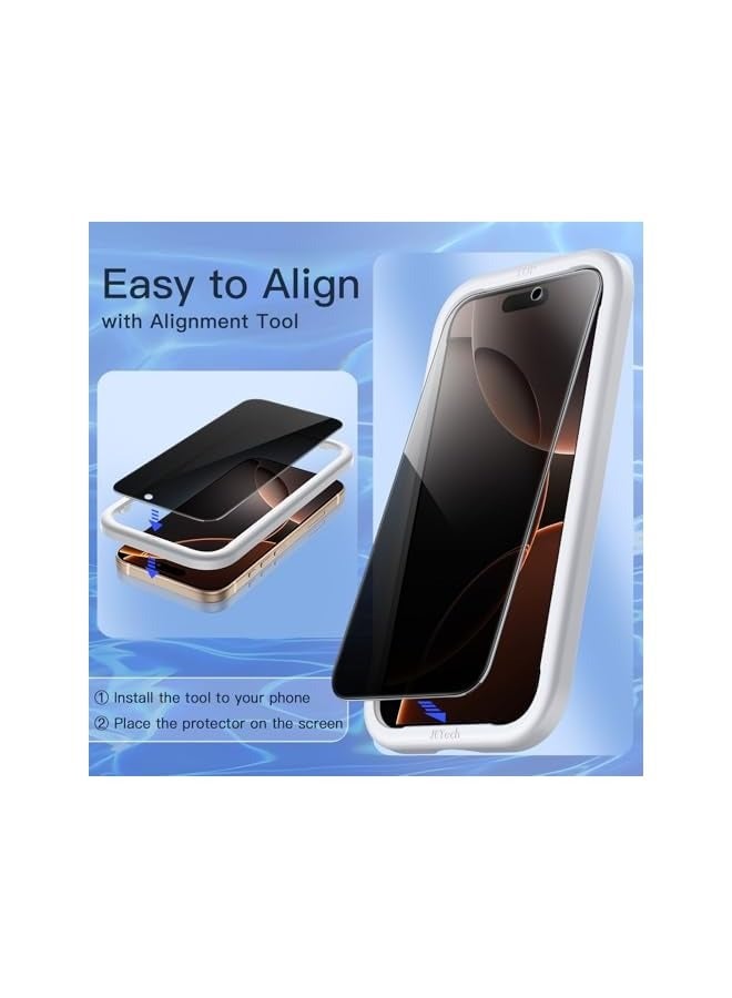 جي تيك واقي شاشة للخصوصية لهاتف iPhone 16 Pro Max مقاس 6.9 بوصة، طبقة من الزجاج المقوى مضاد للتجسس مع أداة تثبيت سهلة، عبوتان - Image 4