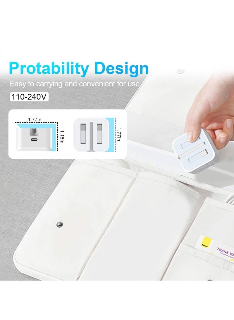 Generic 20W Type C PD USB Fast Charger with 1m Type C Lightning Cable Wall Power Compatible with iPhone 12 Pro Max/SE 2022/11/XR/XS/X/8/7,iPad Air 4/Pro 2022,Samsung Galaxy S21 Ultra/S21 White  - Image 5