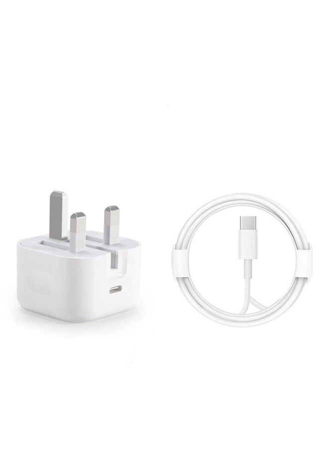 Generic 20W Type C PD USB Fast Charger with 1m Type C Lightning Cable Wall Power Compatible with iPhone 12 Pro Max/SE 2022/11/XR/XS/X/8/7,iPad Air 4/Pro 2022,Samsung Galaxy S21 Ultra/S21 White  - Image 2