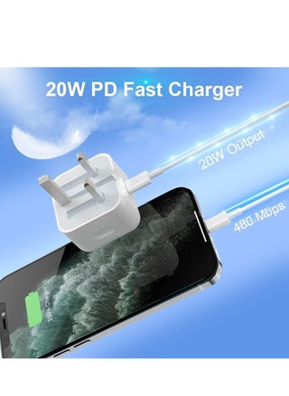 20W Type C PD USB Fast Charger with 1m Type C Lightning Cable Wall Power Compatible with iPhone 12 Pro Max/SE 2022/11/XR/XS/X/8/7,iPad Air 4/Pro 2022,Samsung Galaxy S21 Ultra/S21 White - pzsku/ZD990CB7E426829F90559Z/45/_/1669366542/db50a3c4-0f1b-45ef-8f7b-6ab5328b8d35