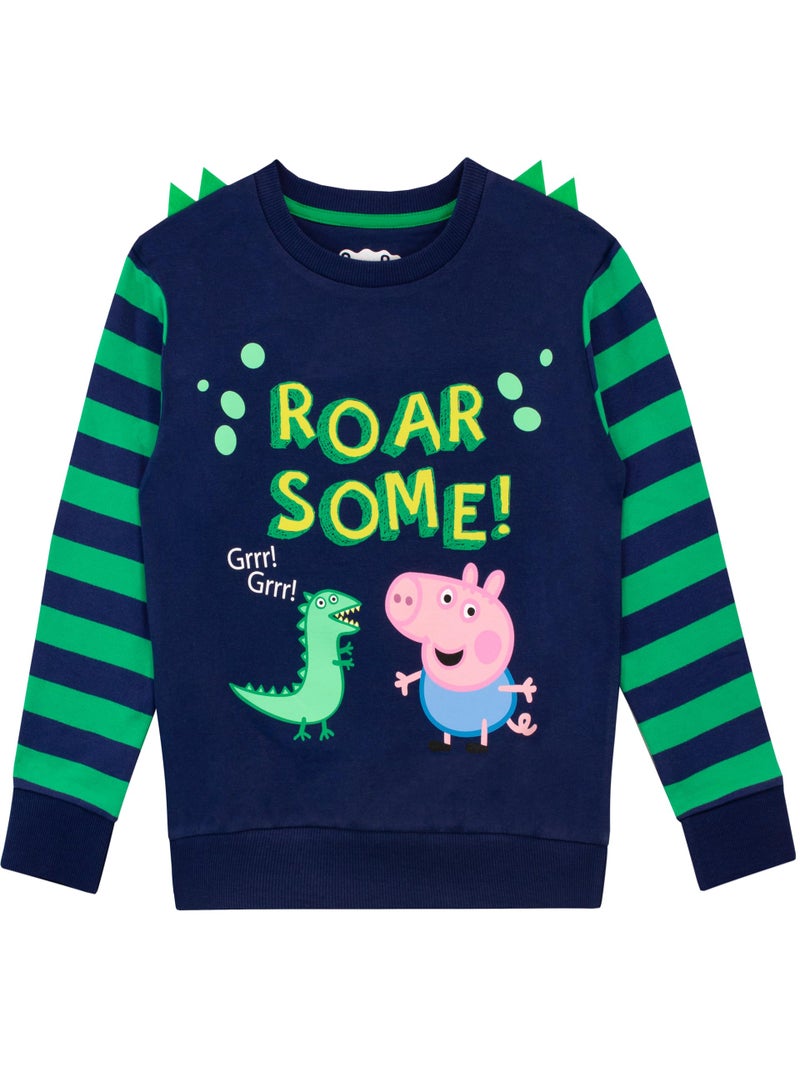 Peppa Pig Boys George Pig Sweatshirt Size 3T Blue - Image 1
