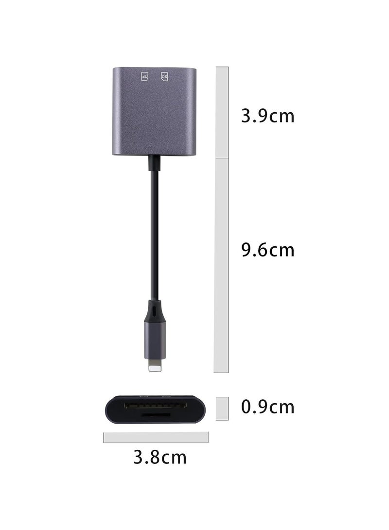 Barakah Aluminum SD Card Reader for iPhone/Ipad 2 in 1 Memory Card Reader for SDXC/SDHC/SD/MMC/RS-MMC/Micro SDXC/Micro SD/Micro SDHC Card/UHS-II and UHS-I Cards - Image 5