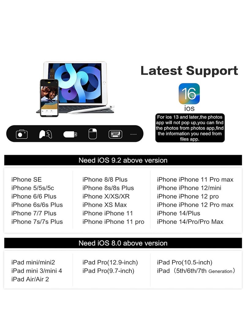 Barakah Aluminum SD Card Reader for iPhone/Ipad 2 in 1 Memory Card Reader for SDXC/SDHC/SD/MMC/RS-MMC/Micro SDXC/Micro SD/Micro SDHC Card/UHS-II and UHS-I Cards - Image 3
