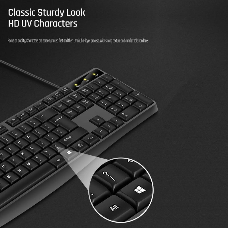 Guiheng Wired Computer Keyboard, Plug Play USB, Large Number Pad, LED Indicatorsï¼ŒErgonomic, Foldable Stands,Anti-Wear Letters Full Size Keyboard,for Windows Mac PC Laptop-Black - Image 4
