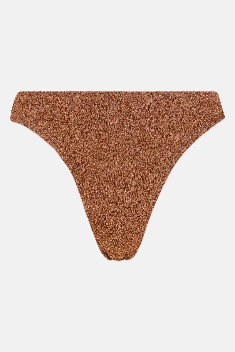 SOUTH BEACH Women Metallic Bikini Bottom, Rose Gold  - Image 1