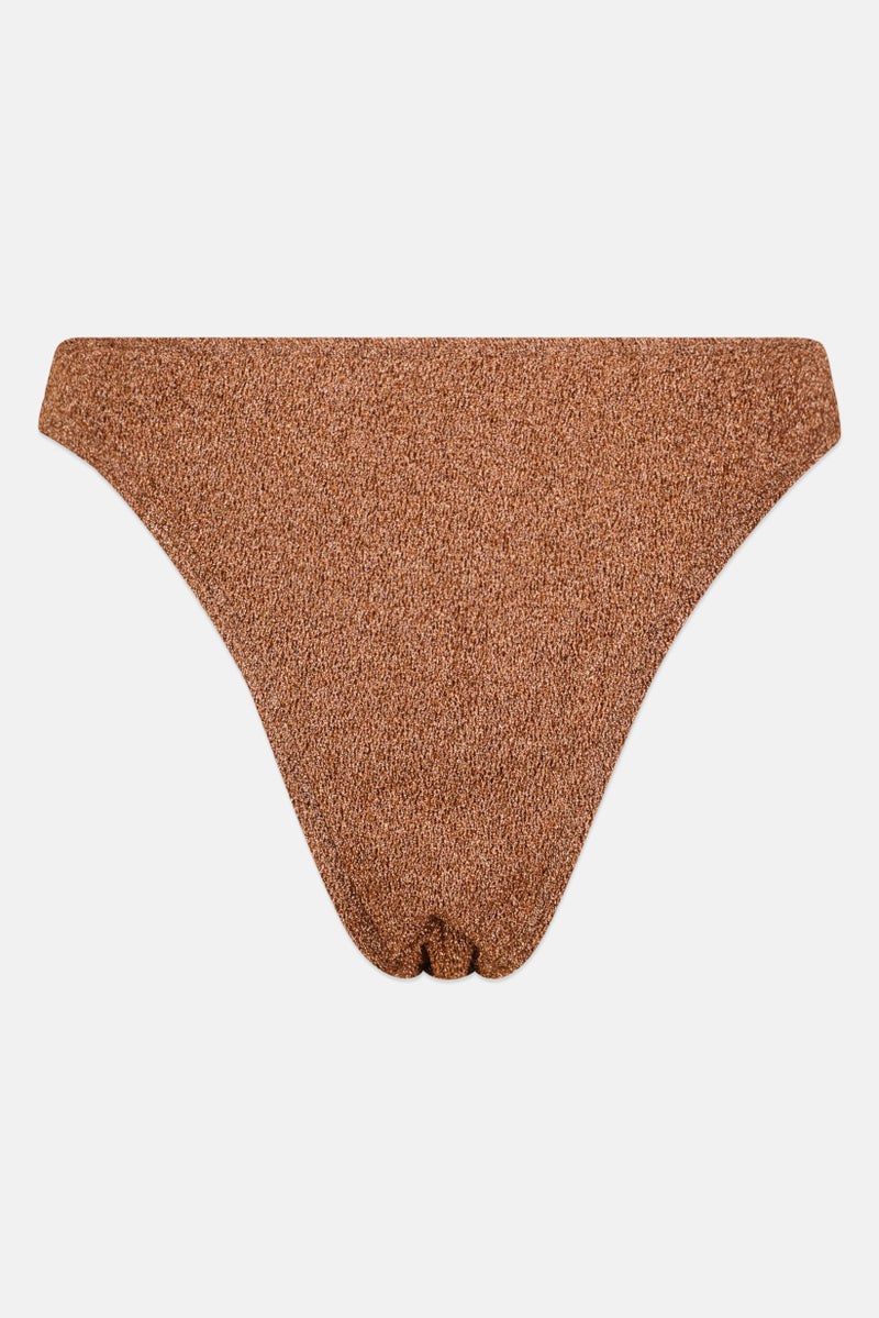 SOUTH BEACH Women Metallic Bikini Bottom, Rose Gold  - Image 2