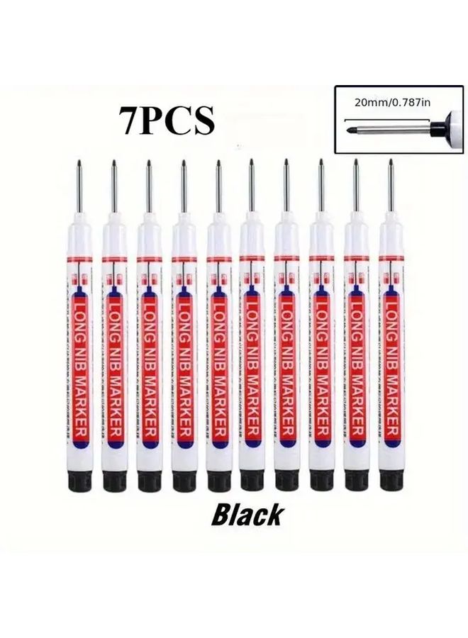 7PCS Red 20mm Deep Hole Long Tip Metal Punching Pen Set For Bathroom And Woodworking - Image 2