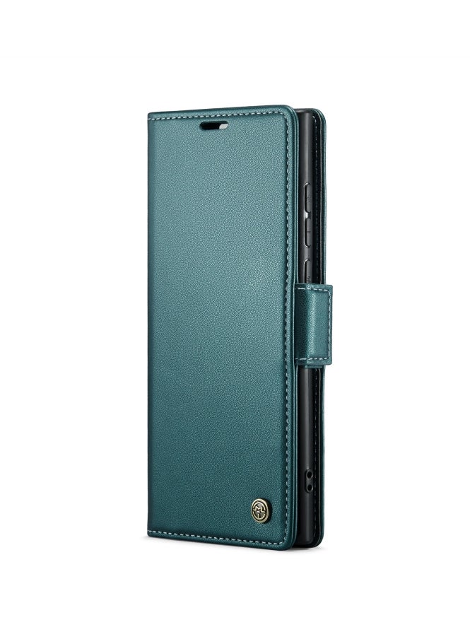 CaseMe Flip Wallet Case For Samsung Galaxy S22 Ultra, [RFID Blocking] PU Leather Wallet Flip Folio Case with Card Holder Kickstand Shockproof Phone Cover (Green)  - Image 1