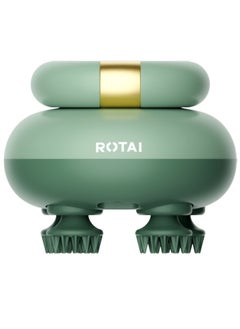Premium Electric Head & Scalp Kneading Massager – Waterproof Soft Silicone, 4 Massage Heads, 84 Tentacles for Deep Relaxation & Brain Fatigue Relief | Multi-Purpose for Scalp & Full-Body Stress Relief (Green)