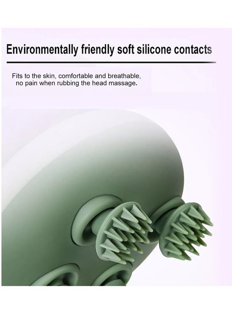 ROTAI - Premium Electric Head & Scalp Kneading Massager – Waterproof Soft Silicone, 4 Massage Heads, 84 Tentacles for Deep Relaxation & Brain Fatigue Relief | Multi-Purpose for Scalp & Full-Body Stress Relief (Green) - Image 1
