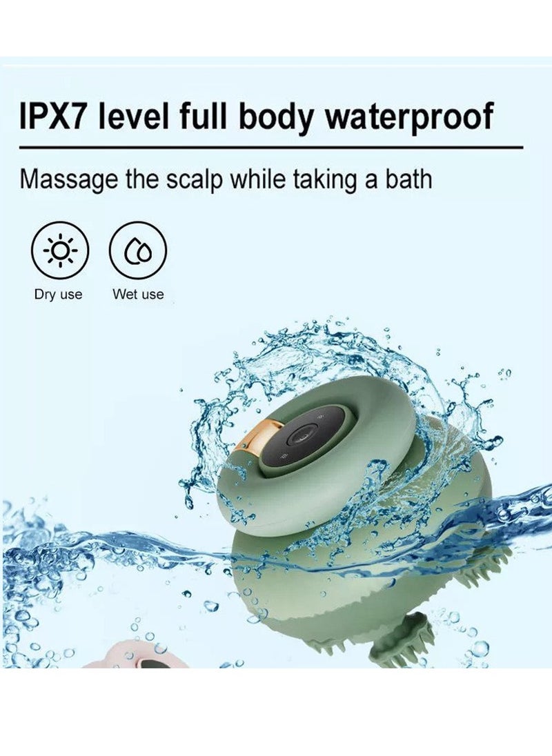 ROTAI - Premium Electric Head & Scalp Kneading Massager – Waterproof Soft Silicone, 4 Massage Heads, 84 Tentacles for Deep Relaxation & Brain Fatigue Relief | Multi-Purpose for Scalp & Full-Body Stress Relief (Green) - Image 1