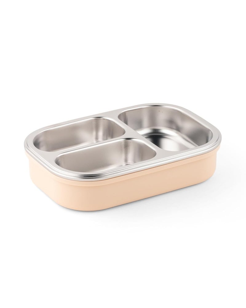 DUBBLIN Bento Three Compartment Lunch Box | BPA-Free Insulated Body | Four-Side Lock | Durable & Compact| Spoon & Sabzi Container Inside, 750ml, Brown - Image 5