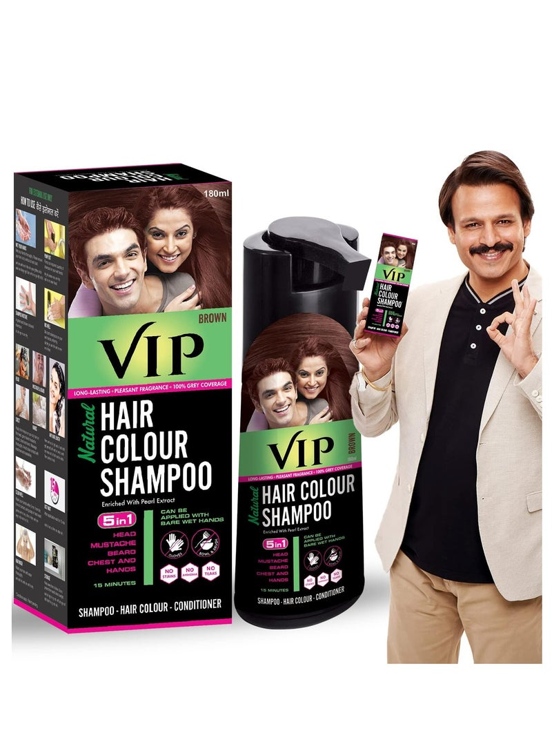 في آي بي شامبو طبيعي لتلوين الشعر بني 180 مل - Image 1