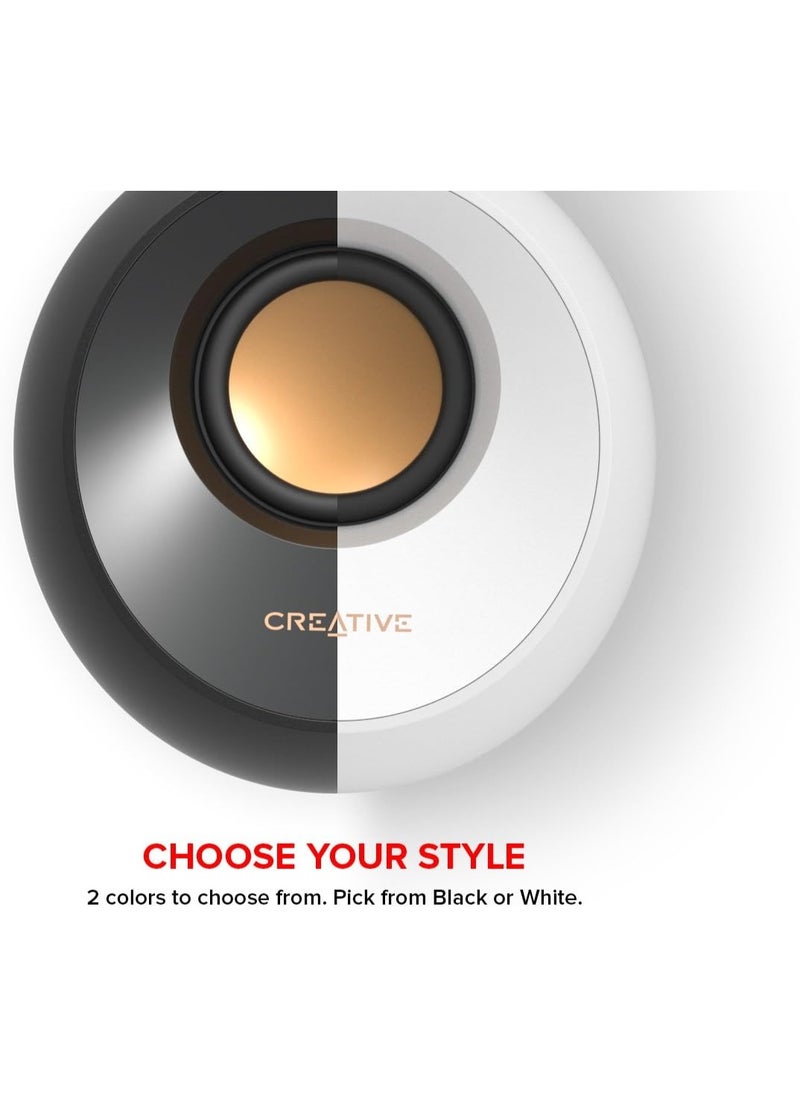 Creative Creative Pebble 2.0 USB-Powered Desktop Speakers with Far-Field Drivers and Passive Radiators for PCs and Laptops (White)  - Image 4