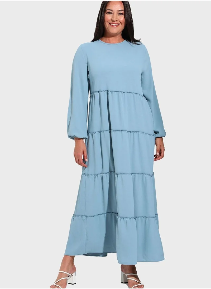 Alia by modanisa Puff Sleeve Dress