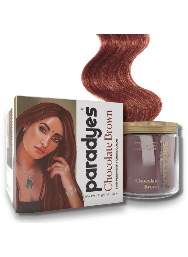 Paradyes Semipermanent Chocolate Brown Diy Conditioner Based Hair Colour Infused With Aloevera, Bhringaraj, Brahmi, Almonds & Amla 120 Gm - Image 1