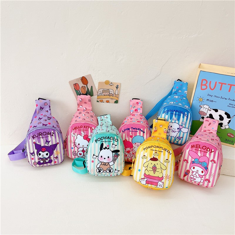 Children'S Bag Ins Korean Cartoon Chest Bag For Boys And Girls Lightweight Fashion Travel Crossbody Backpack - Image 2