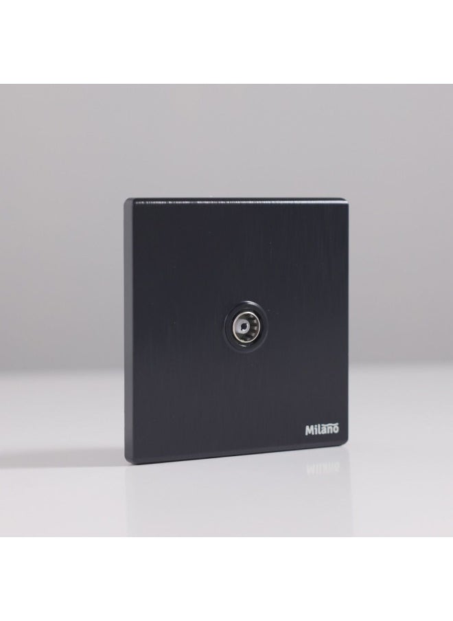 DANUBE HOME Milano Tv Outlet Colored In Black Electrical Switches Sockets Outlets For Home Appliances Office Hotel Conventional Construction Project Aura Blk  - Image 1