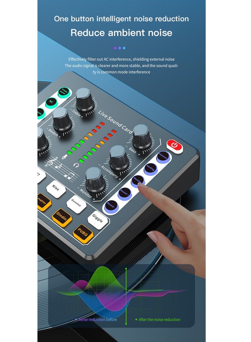 F9 Gaming Audio Mixer, Sound Card for Streaming, Streaming RGB PC Mixer with XLR Microphone Interface, Volume Fader, 48V Phantom Power, for Podcast/Recording/Game Voice/Youtube/TikTok/Vocal - Image 3
