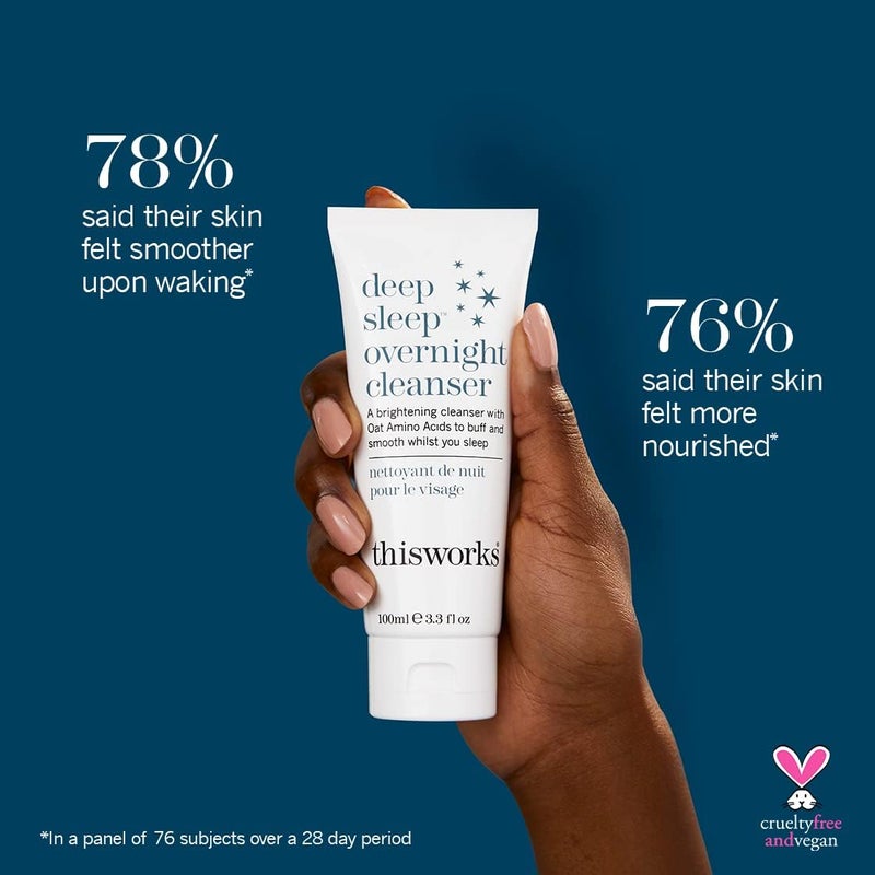THISWORKS Deep Sleep Overnight Cleanser, with Oat Amino Acids & Hyaluronic Acid to Gently Exfoliate & Rehydrate, 100ml - Image 2