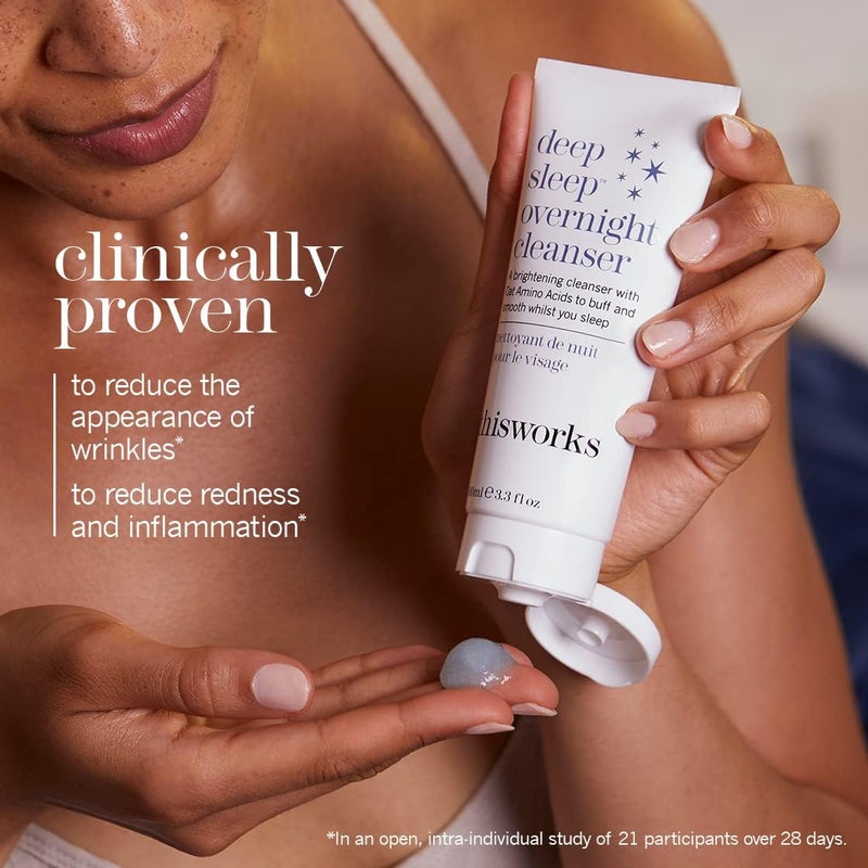 THISWORKS Deep Sleep Overnight Cleanser, with Oat Amino Acids & Hyaluronic Acid to Gently Exfoliate & Rehydrate, 100ml - Image 4