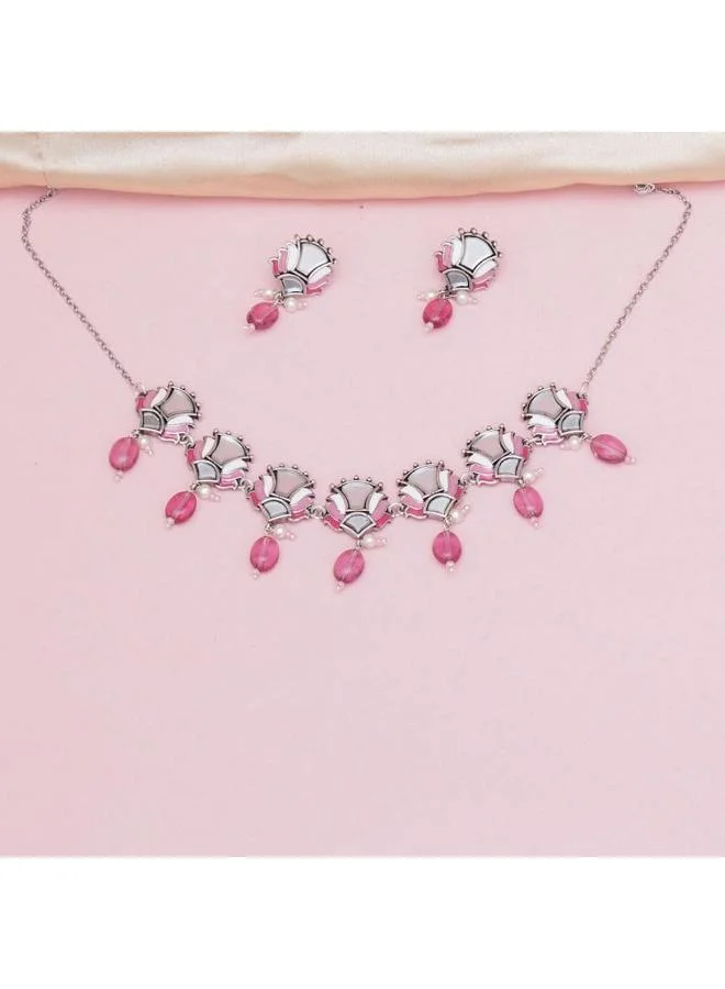 فويلا طقم مجوهرات فويا بتصميم أزهار عاكسة بطلاء نحاسي مؤكسد