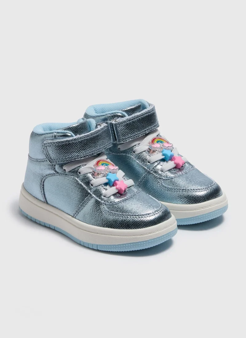Matalan Girls Blue High Top Trainers