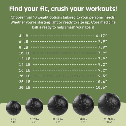 Retrospec Core Weighted Medicine Ball 4, 6, 8, 10, 12, 14, 16, 20, 25, 30 lbs, Soft Touch Vegan Leather with Sturdy Grip for Strength Training, Recovery, Balance Exercises and Other Full-Body Workouts - Image 5
