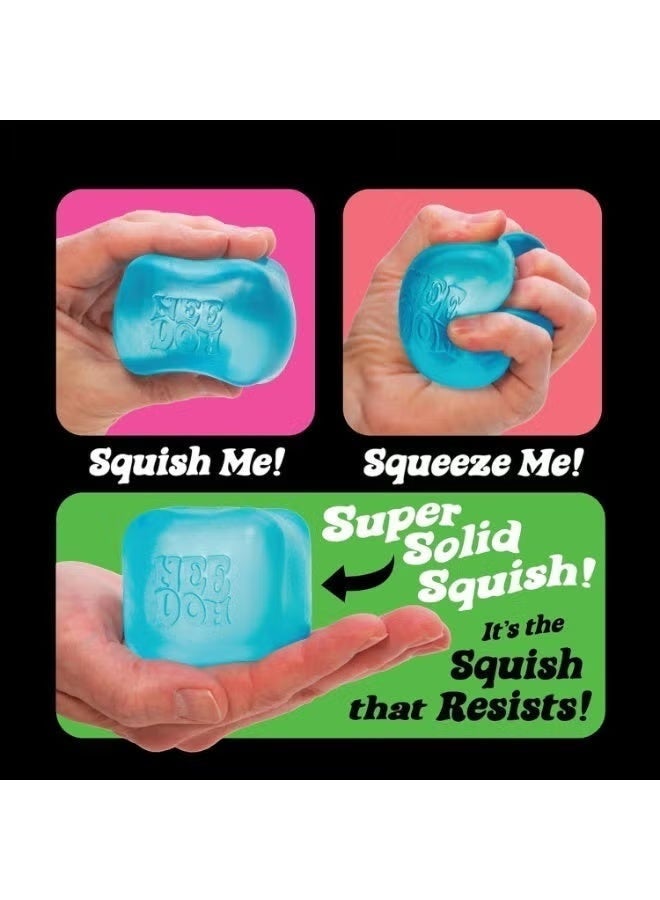 NeeDoh Nice Cube -Sensory Squeeze Toy with Super Solid Squish - 2.25 Cube (Blue+Purple+Pink) - Image 3