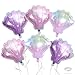 Biapian Sea Shells Balloons Large Mermaid Shells Foil Balloon 6 Pcs Pink Purple Multicolor Seashell Balloons for Girls Mermaid Birthday Baby Shower Ocean Themed Party Decoration Supplies - Image 2