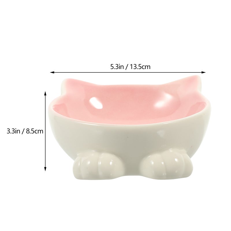 2pcs Cat Feeding Bowl Cat Neck Bowl Ceramic Cat Bowl Pet Feeding Tool Cat Feeder - Image 3