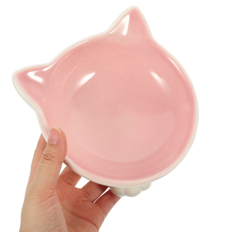 2pcs Cat Feeding Bowl Cat Neck Bowl Ceramic Cat Bowl Pet Feeding Tool Cat Feeder - Image 2