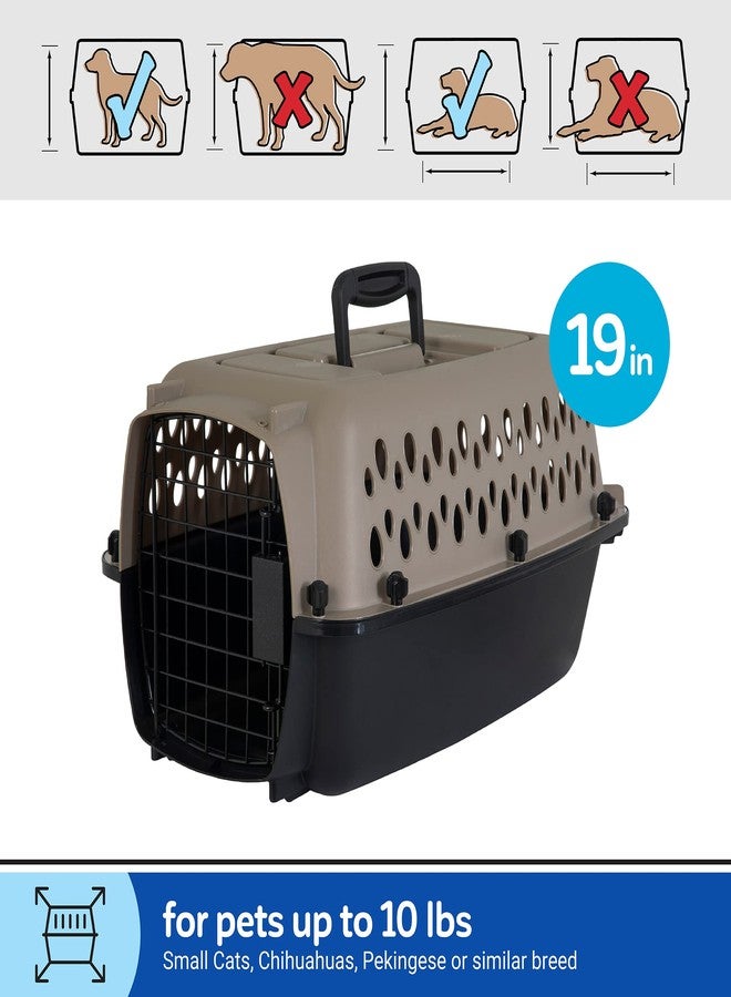 Petmate Vari Kennel Heavy-Duty Dog Travel Crate No-Tool Assembly, 19" Long, 1-10 lb, Taupe/Black - Image 2
