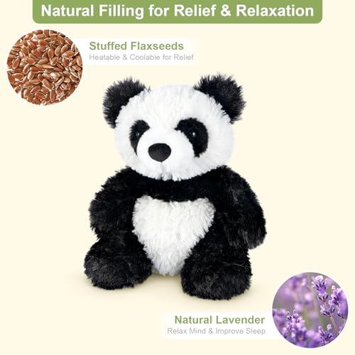 SuzziPals Heatable & Coolable Panda Stuffed Animals, Cute Microwavable Heating Pad Plushies for Soothing & Relaxation,Emotional Support Stuffed Plush Toys, Panda Gifts - Image 3