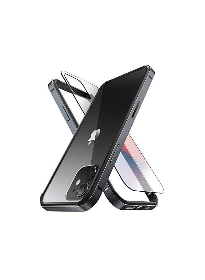 SupCase جراب Unicorn Beetle Edge Series مصمم لهاتف iPhone 12 / iPhone 12 Pro (إصدار 2020) مقاس 6.1 بوصة، جراب رفيع بإطار معدني مع مصد داخلي من مادة TPU وظهر شفاف (أسود) - Image 2