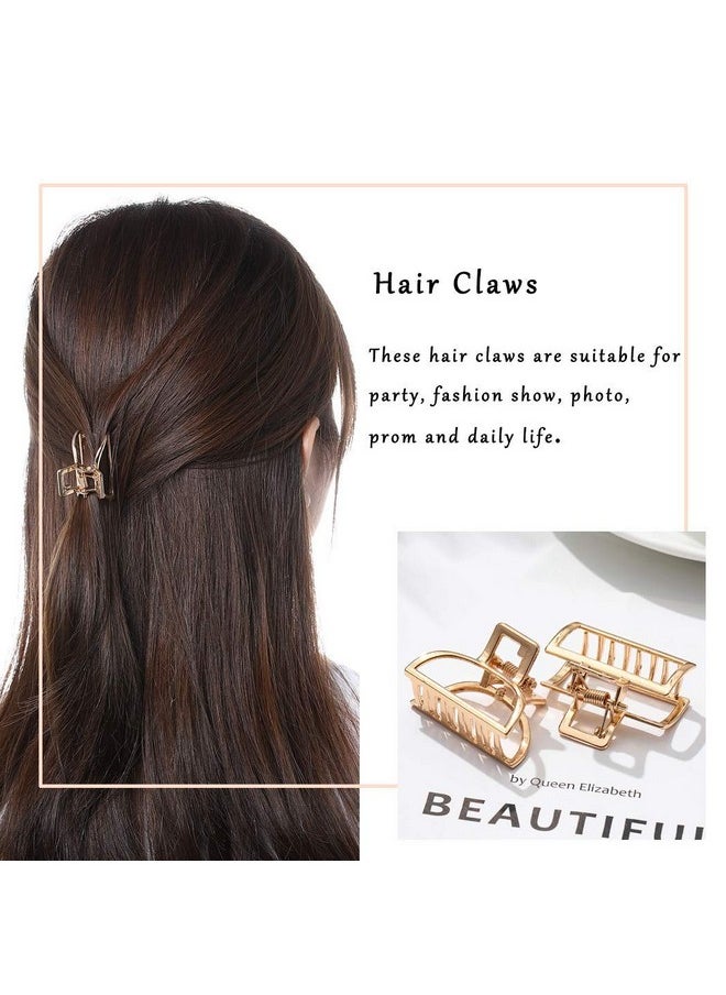 Brinie - Rinie Hair Claw Gold Hair Clips Mini Non Slip Claw Clips Hair Accessories Daily Party Gift For Women And Girls (2 Pcs) - Image 1