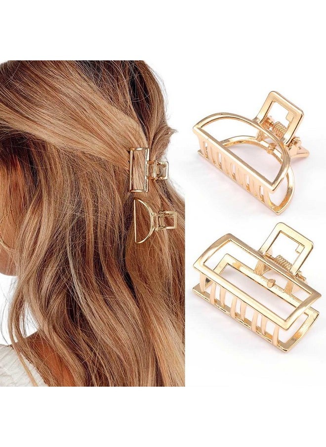 Brinie - Rinie Hair Claw Gold Hair Clips Mini Non Slip Claw Clips Hair Accessories Daily Party Gift For Women And Girls (2 Pcs) - Image 1