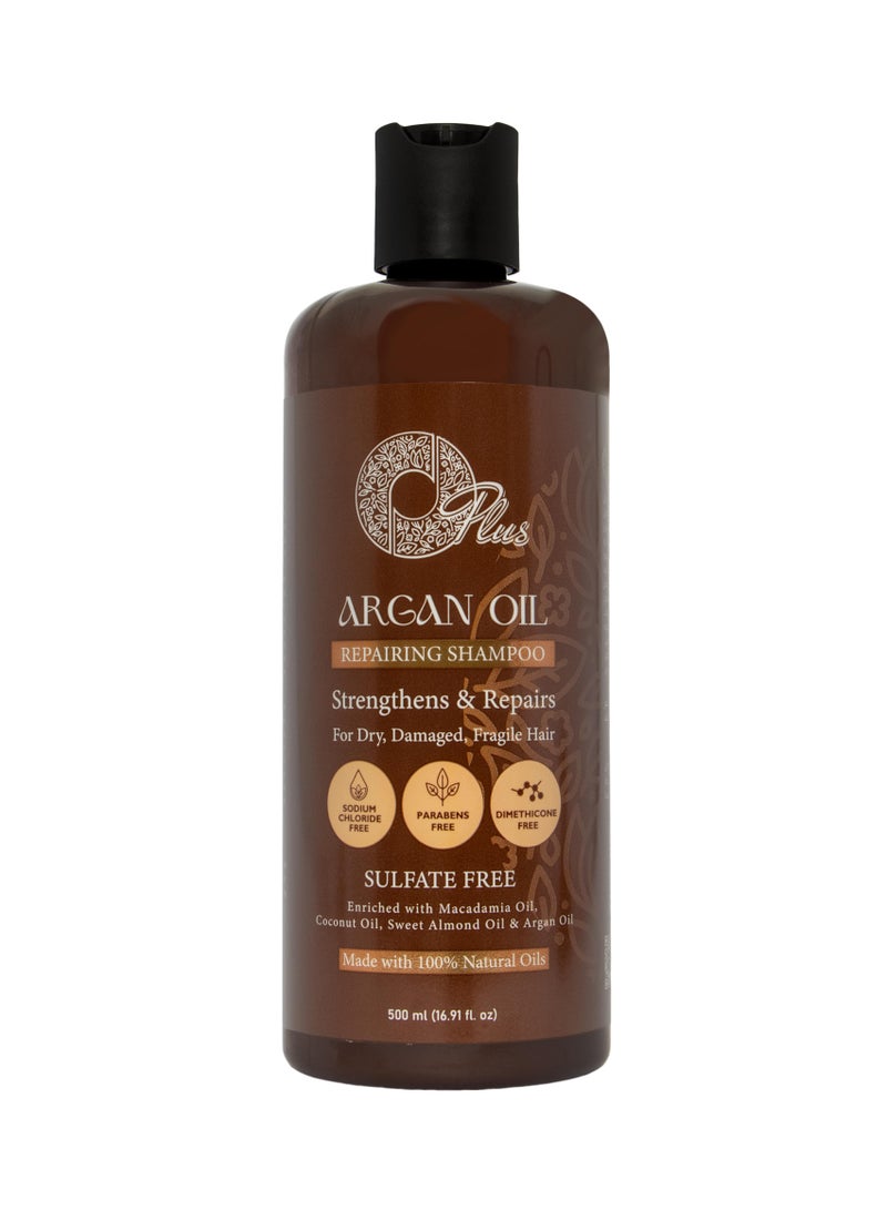 OPlus Argan Oil Sulfate-Free Repairing Shampoo 500ml - Heat & UV Protection - Image 1