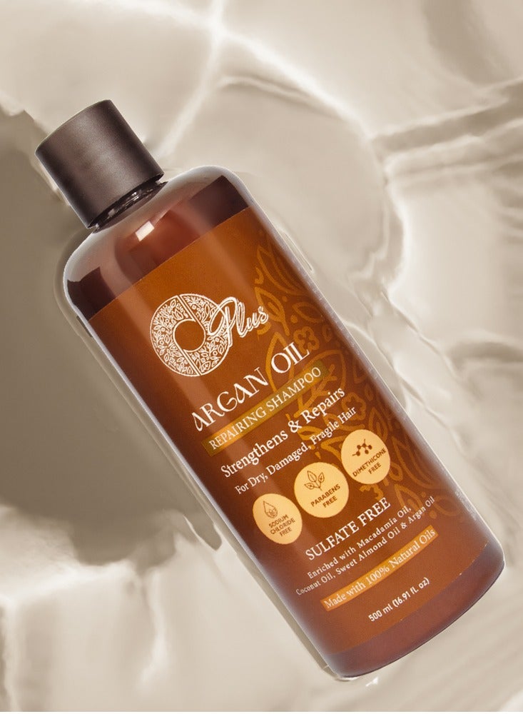 OPlus Argan Oil Sulfate-Free Repairing Shampoo 500ml - Heat & UV Protection - Image 2