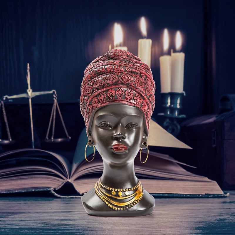Smadeer African Statue and Sculptures for Home Decorations  for Home Decor African Figurines  for Living Room Women Statue Shelf Decor Accent - Image 2