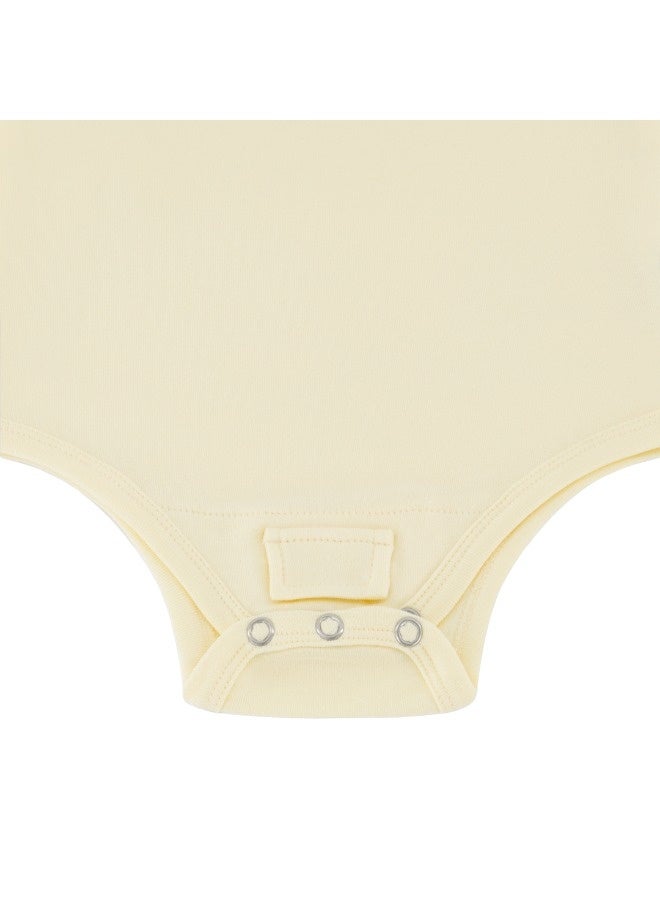 Lullaby Bloom Premium 100% Certified Organic Cotton Baby Newborn Essential Infant Peek-a-Boo Bodysuit for Baby Girls and Boys Unisex UAE - 0-3 Months - Image 2