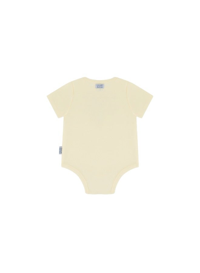 Lullaby Bloom Premium 100% Certified Organic Cotton Baby Newborn Essential Infant Peek-a-Boo Bodysuit for Baby Girls and Boys Unisex UAE - 0-3 Months - Image 4