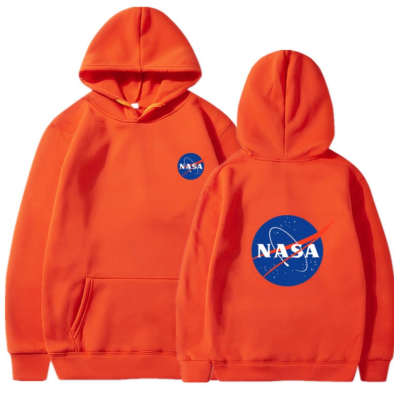2024 autumn and winter new tide brand AliExpress explosions nasa series letter pullover hooded vests 7-color S-3XL Orange before and after 