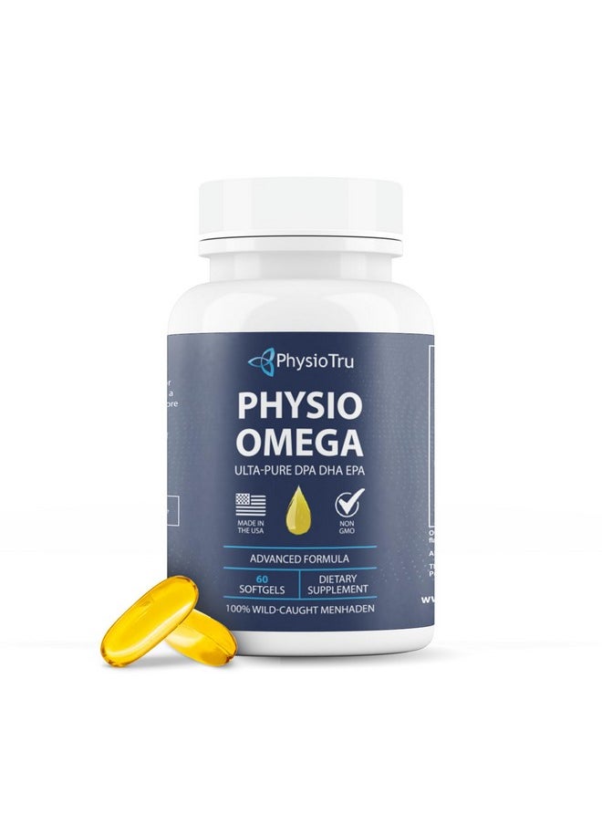 PhysioTru - Physio Omega - Omega 3 Supplement - Sustainably Sourced - With Dpa, Epa, And Dha - Burpless Fish Oil - 1 Pack - Image 1