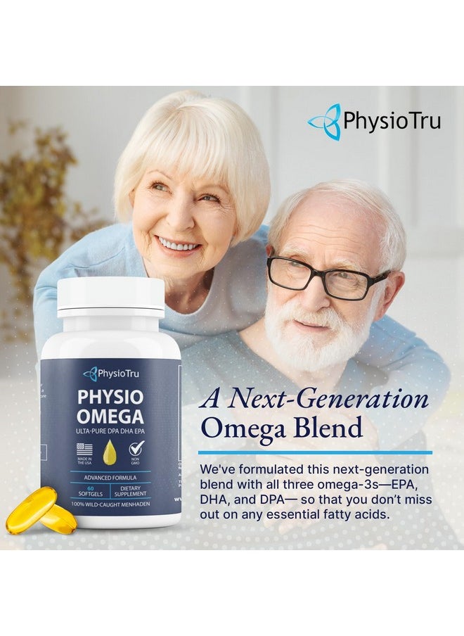PhysioTru - Physio Omega - Omega 3 Supplement - Sustainably Sourced - With Dpa, Epa, And Dha - Burpless Fish Oil - 1 Pack - Image 1