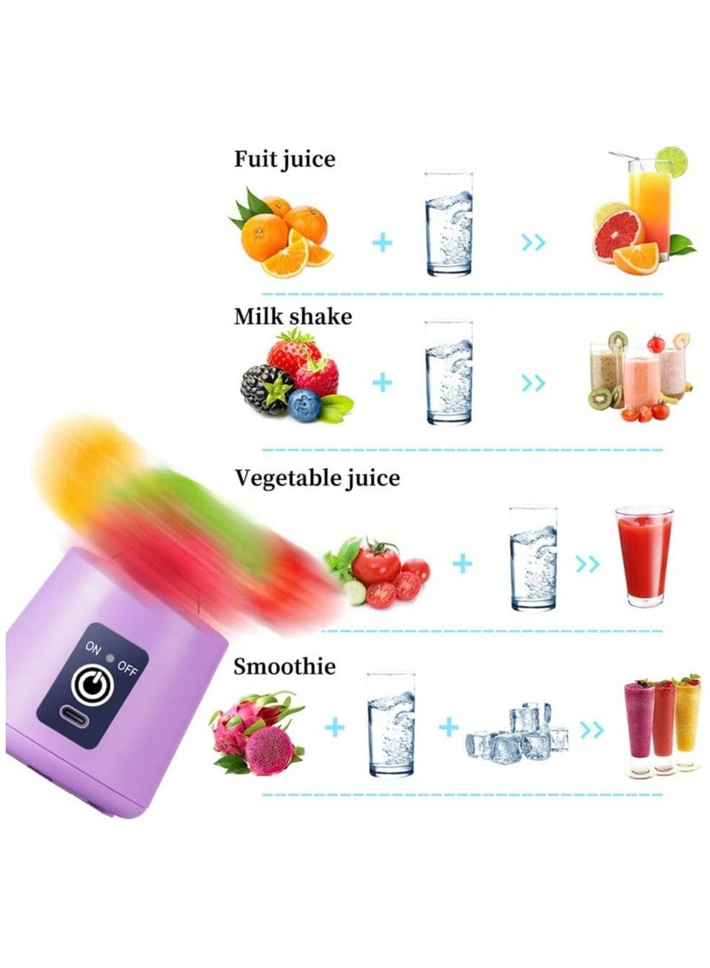 Portable Blender Cup,Electric USB Juicer Blender,Mini Blender Portable Blender For Shakes and Smoothies, Juice - Image 5
