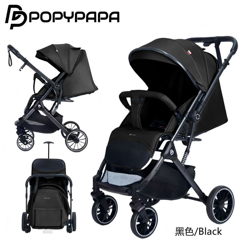 POPYPAPA C3 Baby Stroller – Lightweight & Reversible Handle - Black