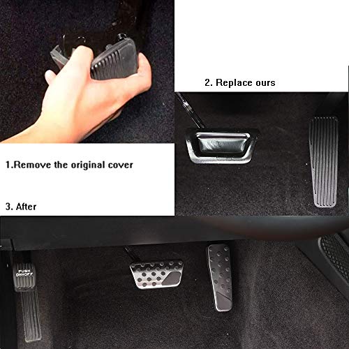 Keptrim for Charger Challenger Chrysler Stainless Accelerator Gas Brake Pedal Pad Kit for 2009-2019 Dodge Challenger Charger Chrysler300, Red 2pcs - Image 4