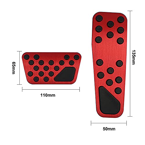 Keptrim for Charger Challenger Chrysler Stainless Accelerator Gas Brake Pedal Pad Kit for 2009-2019 Dodge Challenger Charger Chrysler300, Red 2pcs - Image 3